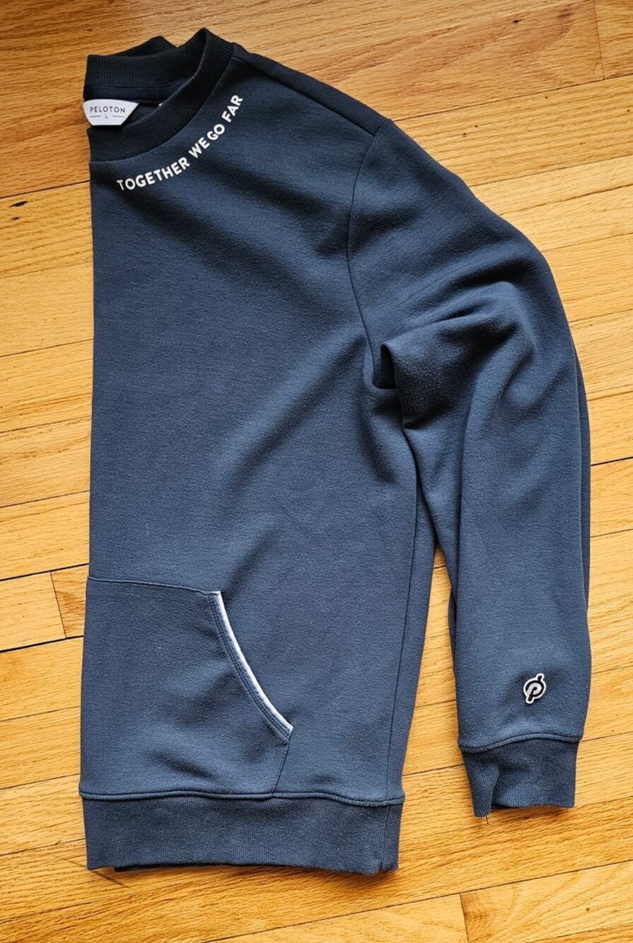 PELOTON Blue ELEVATE Pocket Crewneck Pullover Sweatshirt Womens S